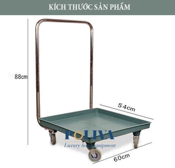 Hình ảnh kích thước xe đẩy khay đựng ly, bát đĩa