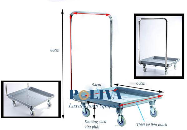 Hình ảnh mô tả chi tiết xe đẩy vận chuyển đồ dùng nhà bếp