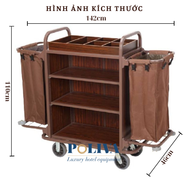 Hình ảnh kích thước xe làm buồng 2 túi vải