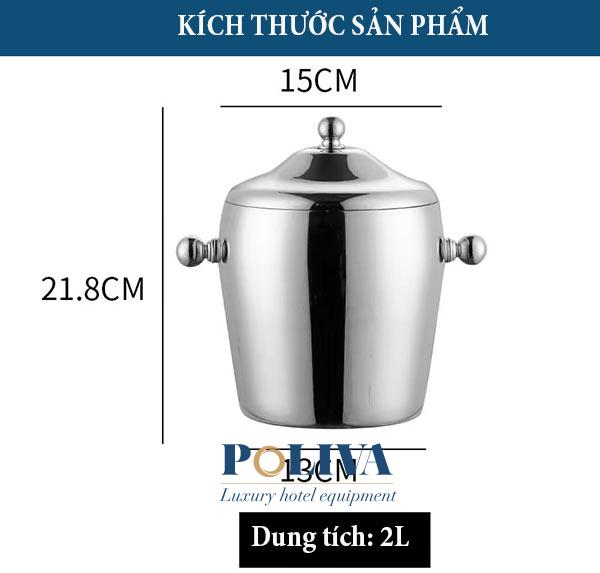 Hình ảnh kích thước của xô đựng đá có nắp