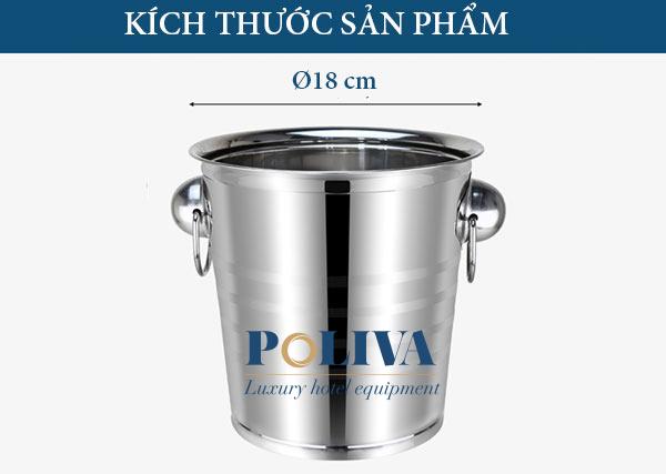 Hình ảnh kích thước xô đựng đá nhà hàng