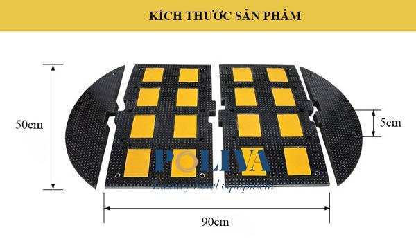 Kích thước của gờ giảm tốc độ phản quang