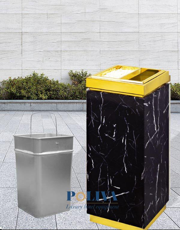 Thùng tôn hoa thiết kế có quai sách dễ dàng vệ sinh