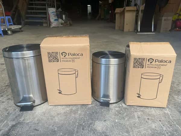 Sọt rác inox tròn đạp chân sẵn tại kho