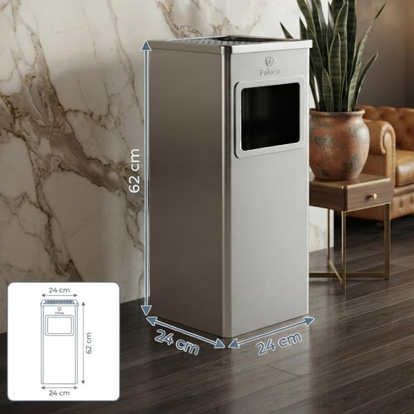 Kích thước thùng rác vuông inox