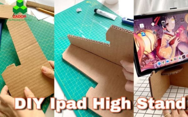 Tái chế bìa carton thành giấ đỡ điện thoại, ipad
