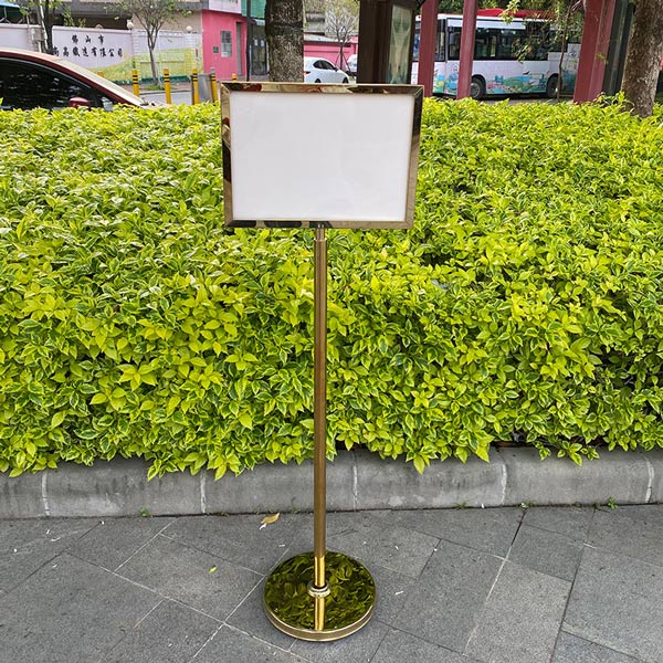 Bảng menu inox vàng 2 mặt