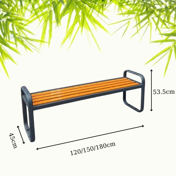 Kích thước ghế băng dài không tựa ngoài trời