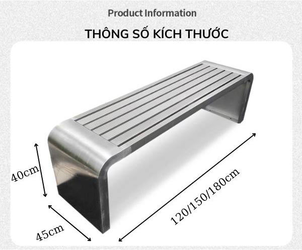 Kích thước ghê băng inox
