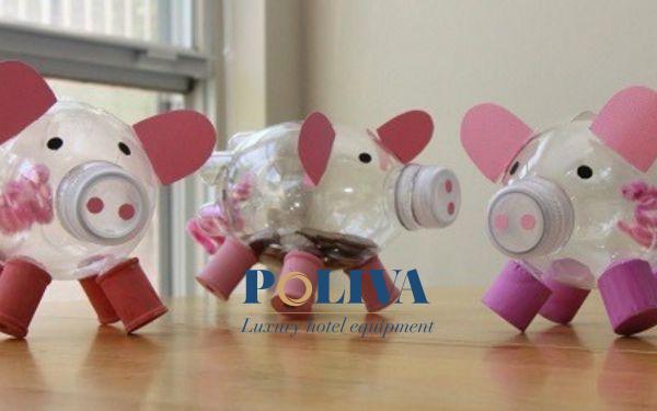 Hình ảnh heo đất tiết kiệm làm từ vỏ chai nhựa