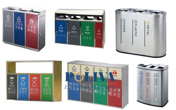 Hình ảnh 1 số mẫu thùng rác phân loại của Poliva