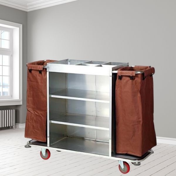 Xe đẩy dọn phòng inox