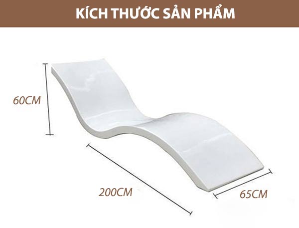 Kích thước ghế hồ bơi composite