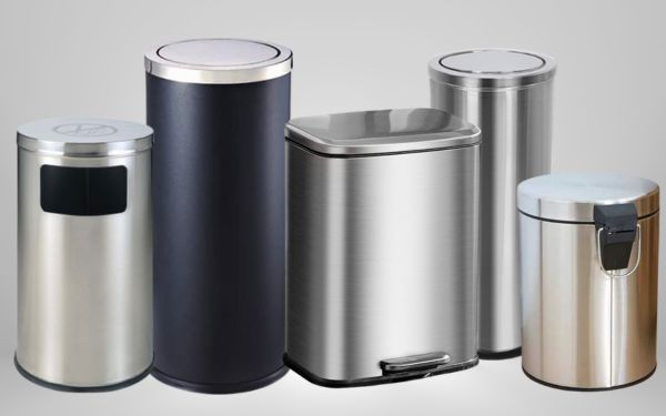 Hình ảnh 1 số mẫu thùng rác bằng inox của Poliva