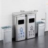 Thùng rác 2 ngăn inox có gạt tàn