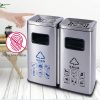 Thùng rác 2 ngăn inox có gạt tàn