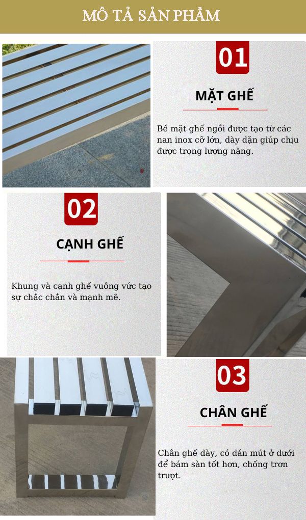 Hình ảnh mô tả ghế băng không tựa lưng