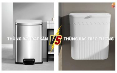 Nhà vệ sinh nên dùng thùng rác có nắp đặt sàn hay thùng rác treo tường?