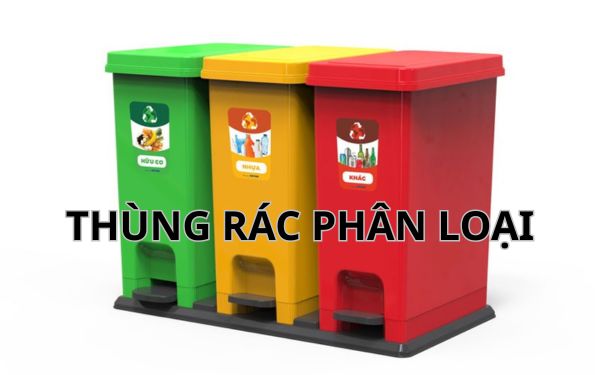 thùng rác gia đình có nhiều ngăn phân loại rác thải