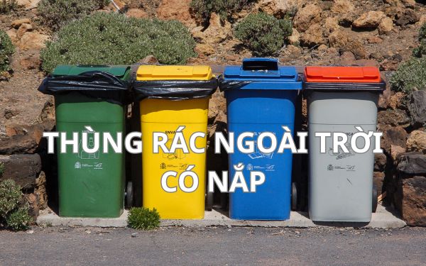 Thùng rác ngoài trời có nắp