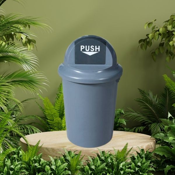 Thùng rác nhựa tròn nắp đẩy 100l