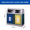 Thùng rác phân loại 2 ngăn thép sơn tĩnh điện