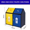 Thùng rác phân loại nắp bập bênh 2 ngăn