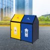 Thùng rác phân loại nắp bập bênh 2 ngăn