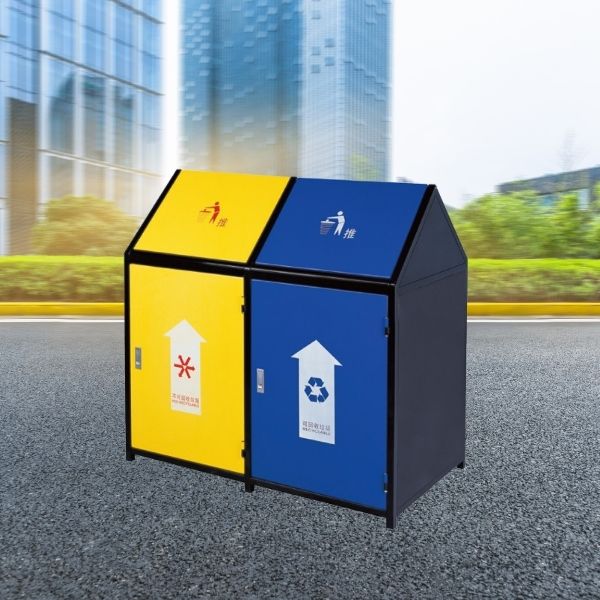 Thùng rác phân loại nắp bập bênh 2 ngăn