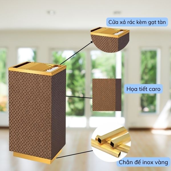 Hình ảnh mô tả thùng rác sảnh khách sạn cao cấp