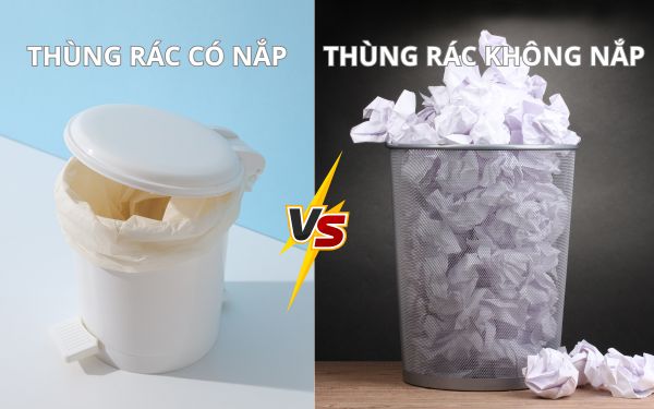 Thùng rác có nắp đậy và thùng rác không nắp – Đâu là lựa chọn tối ưu?