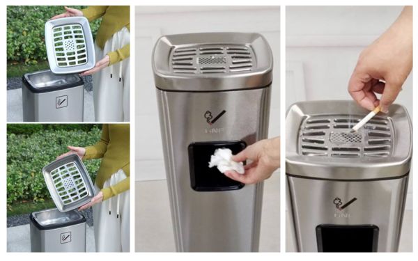 trụ gạt tàn bằng inox