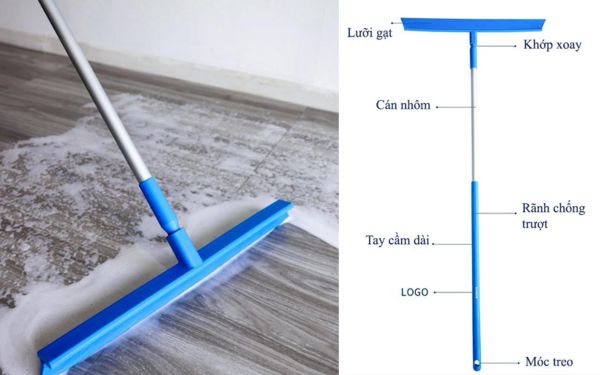 Chổi gạt nước lưỡi bằng nhựa có độ bền cao, chống mài mòn tốt
