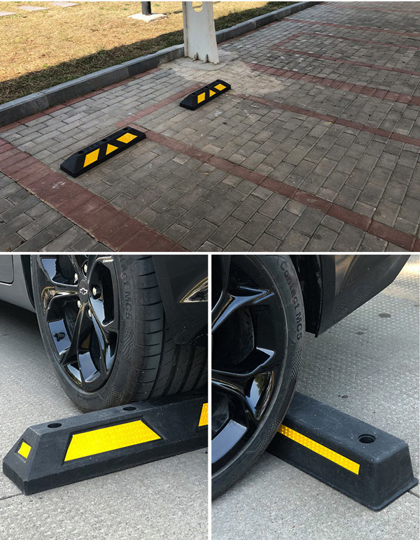 Cục chặn bánh xe có thể cố định với mặt sàn chắc chắn bằng lỗ bắt vít 