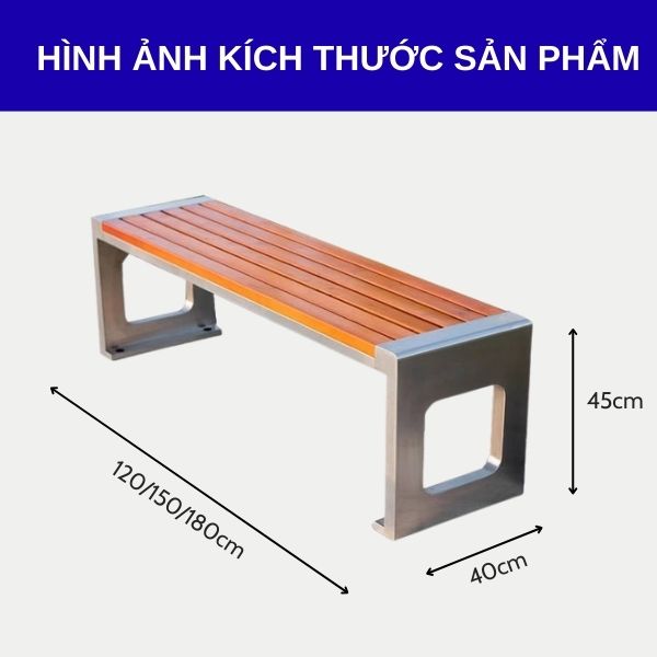 Kích thước ghế băng công viên inox