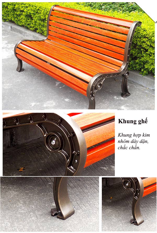 Khung ghế được làm từ hợp kim nhôm đức chắc chắn, độ bền cao