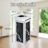 Thùng rác đá hoa cương đen inox trắng sảnh khách sạn
