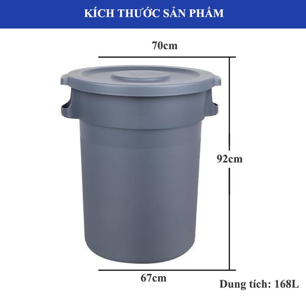 Kích thước thùng rác nhựa hình tròn