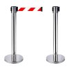 Cột chắn inox dây trắng sọc đỏ
