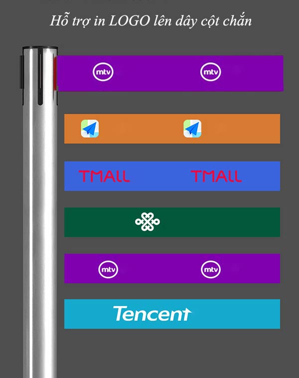 Cột phân làn dây màu tím có thể đặt in logo theo yêu cầu của khách hàng
