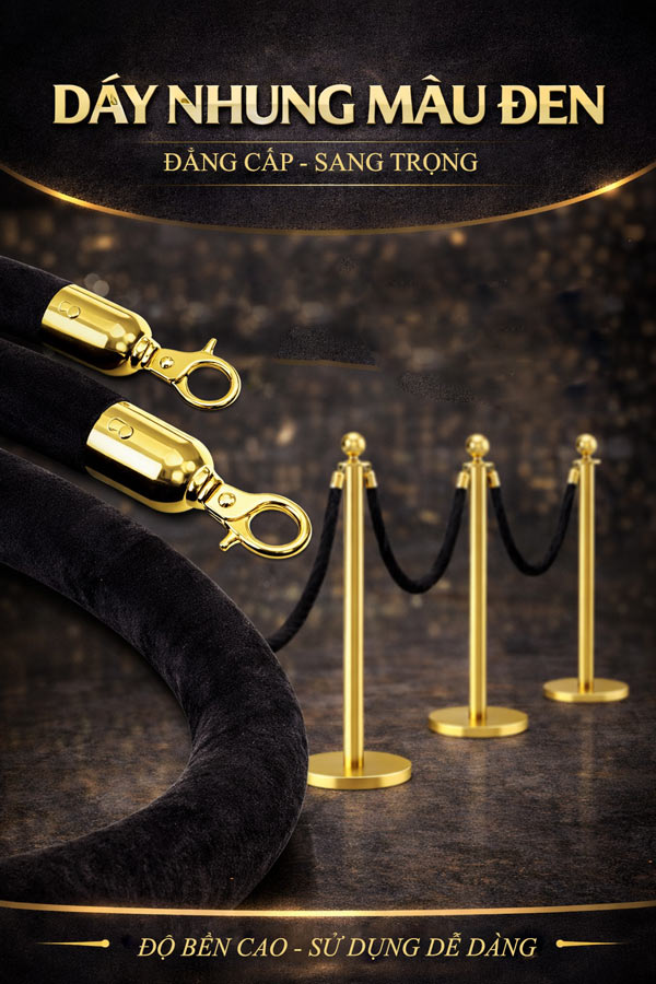 Dây nhung đen cho cột chắn inox
