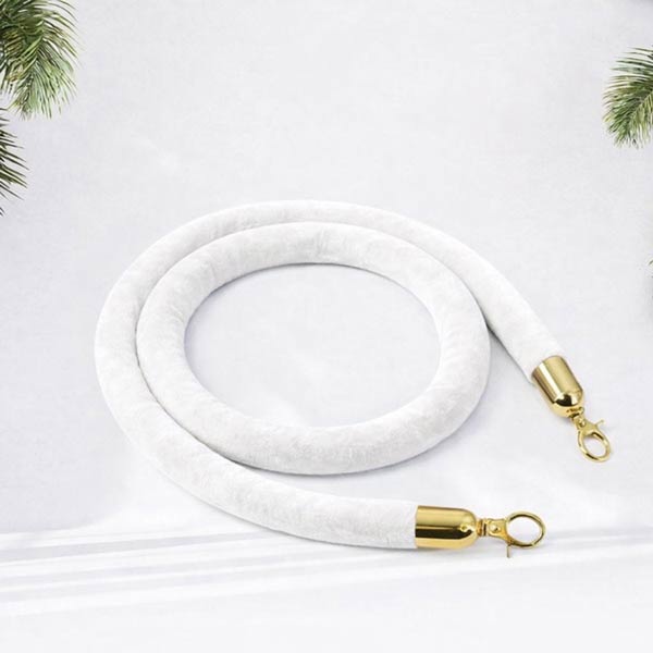 Dây nhung màu trắng khóa inox vàng