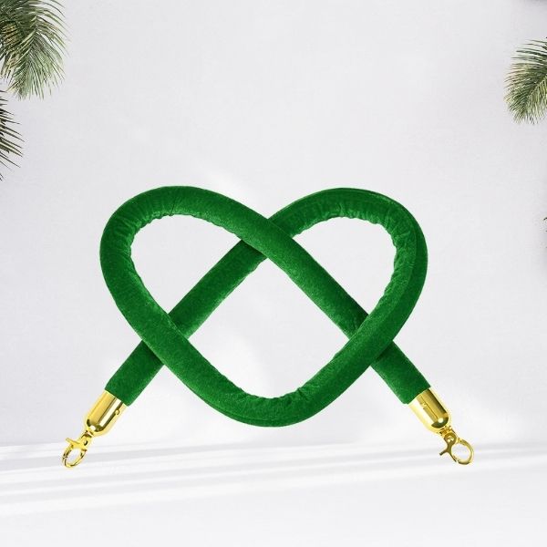 Dây nhung xanh lá móc cột chắn inox