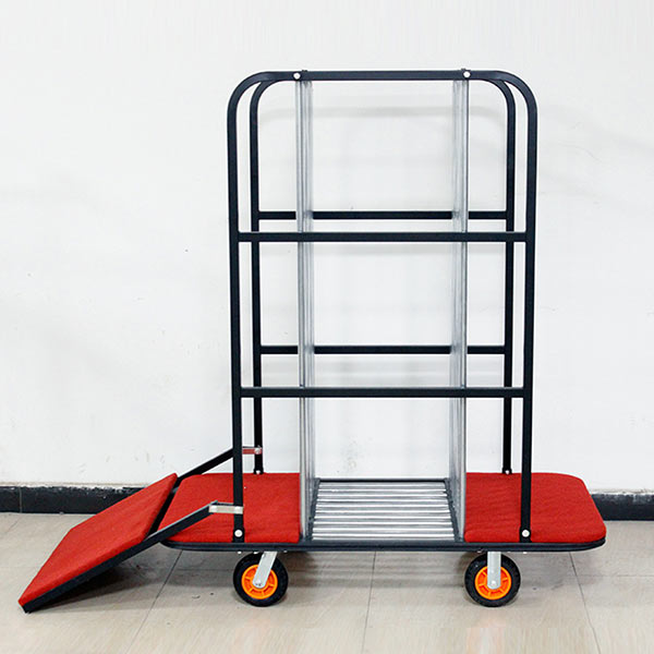 Các mẫu xe đẩy bàn ghế - Xe đẩy mặt kính tròn bằng thép phun sơn tĩnh điện