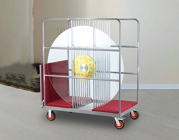 Xe đẩy mâm kính xoay bàn tiệc 