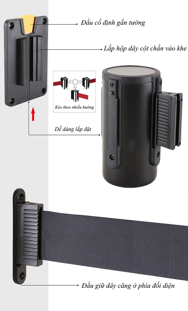 Kết nối giữa móc đầu dây với móc nhận dây