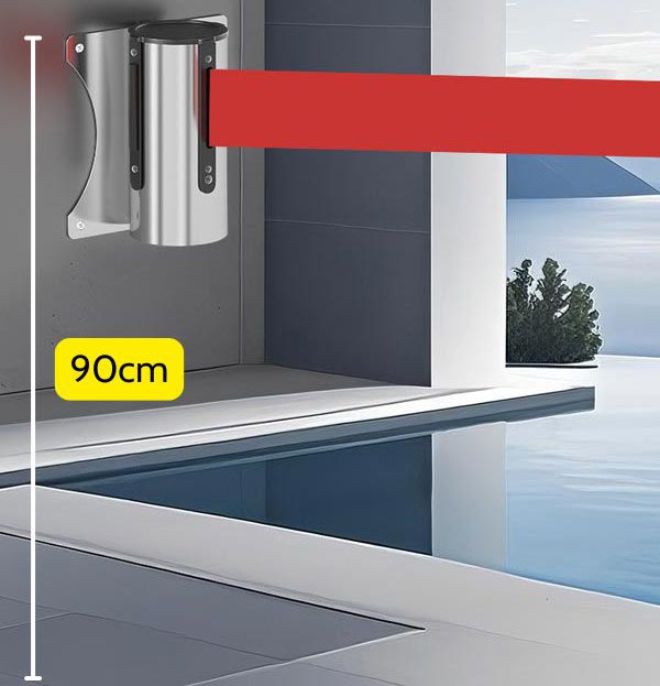 Chiều cao lắp cột chắn gắn tường dao động khoảng 90 – 100 cm tính từ mặt sàn