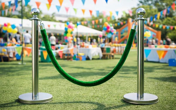 Dây nhung màu xanh lá phù hợp sử dụng các khu vực sự kiện ngoài trời, năng động