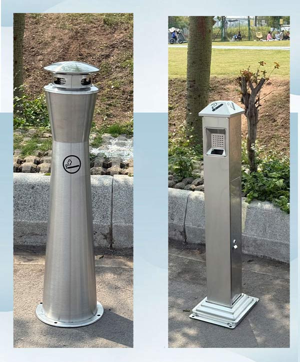 Mẫu trụ gạt tàn bằng inox