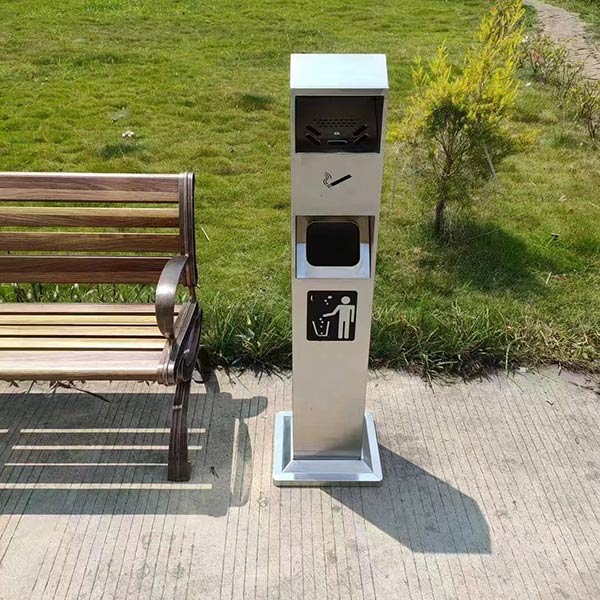 Trụ gạt tàn đa năng có kèm thùng rác